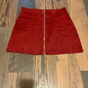 SHEIN Red Mini Skirt with Zipper